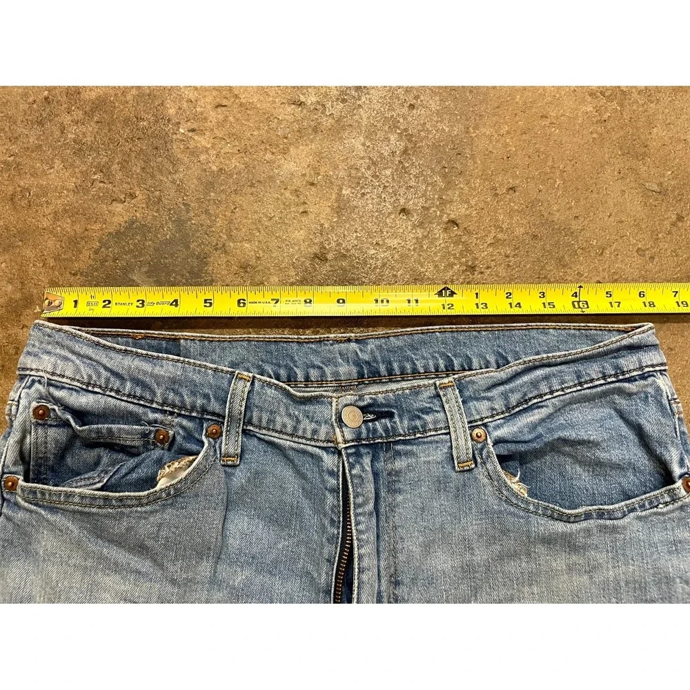 Levi's 513 Slim Straight Fit Jeans Mens 36x32 Blue Denim Cotton Stretch Mid Rise - Picture 15 of 16